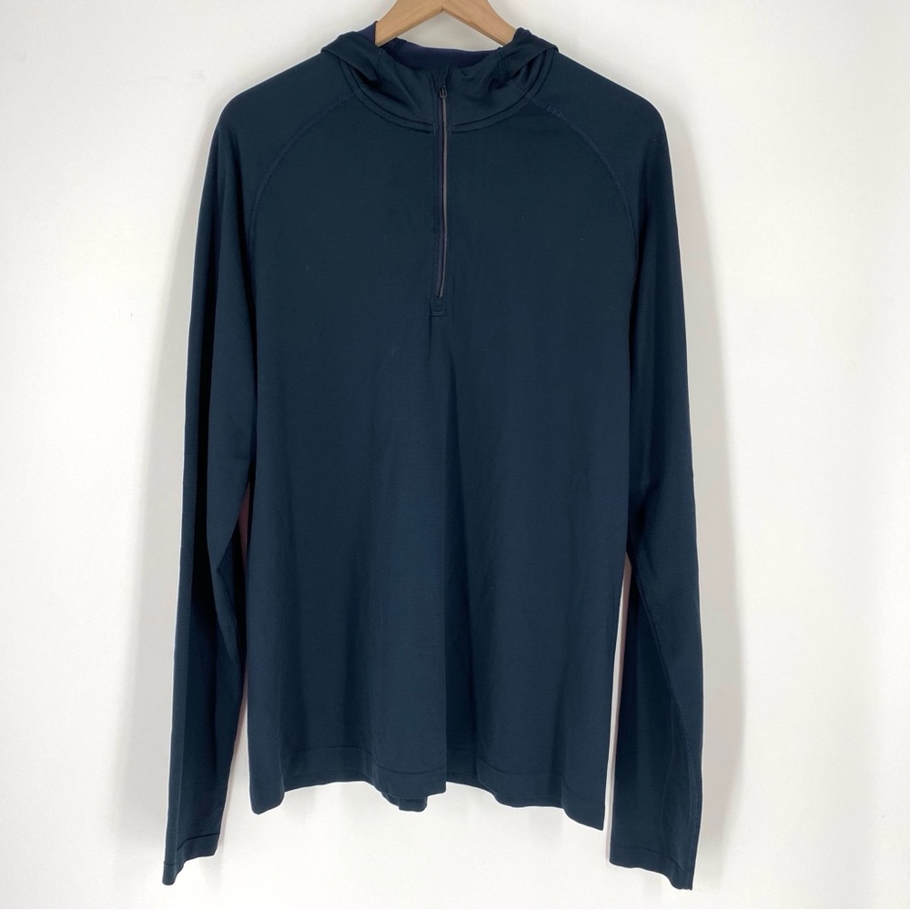 Lululemon Mens Navy Blue Metal Vent Tech Hoodie